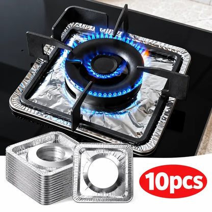 🔥LAST DAY SALE ONLY!! ✨BUY 1 GET 1 FREE!!!🔥 Disposable Stove Burner Protector, 10pcs Aluminum Foil Stove Burner Protector