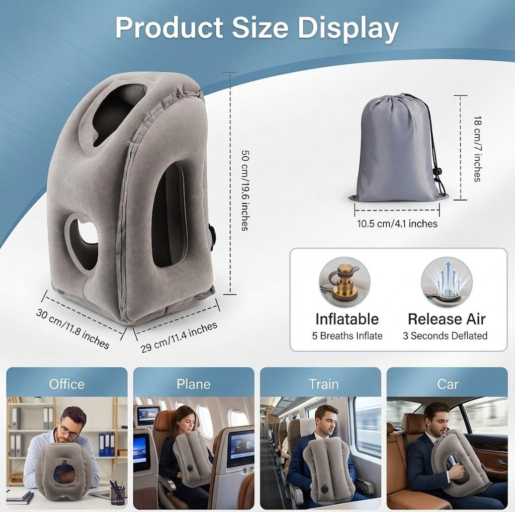 🔥LAST DAY SALE 49% OFF✨🔥 Inflatable Travel Neck Pillow for Airplane Sleep