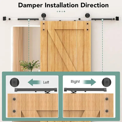 Barn Door Soft Close Kit – Hidden Track-Mounted Damper for 88–132 lb Sliding Barn Doors