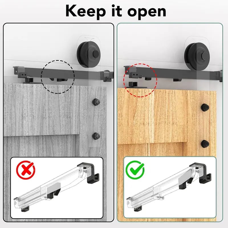 Barn Door Soft Close Kit – Hidden Track-Mounted Damper for 88–132 lb Sliding Barn Doors