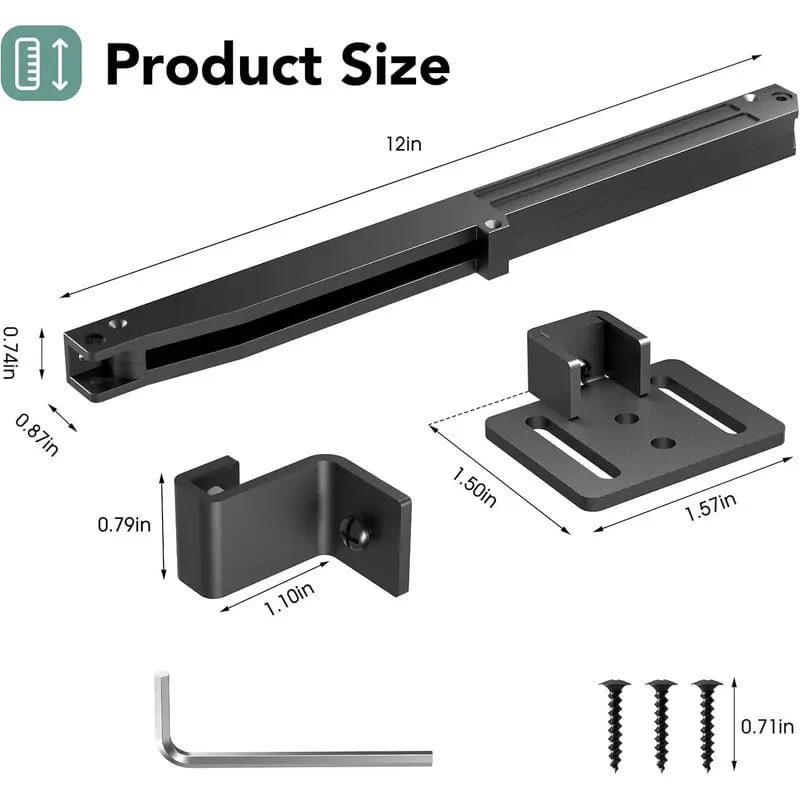 Barn Door Soft Close Kit – Hidden Track-Mounted Damper for 88–132 lb Sliding Barn Doors