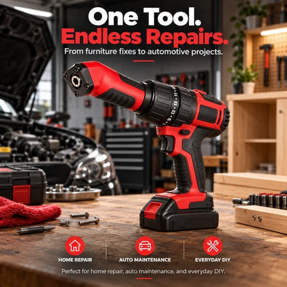 🔧 90° Right Angle Drill Adapter – Reach Tight Spaces Your Drill Can’t