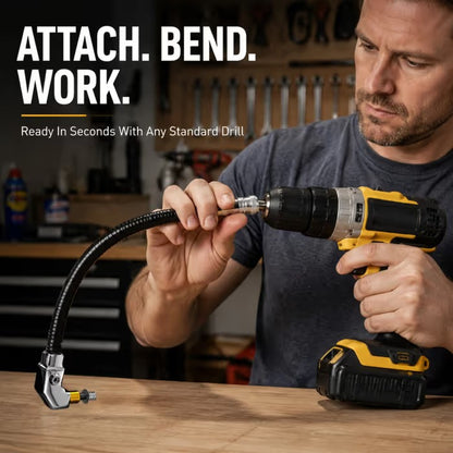 🔧 Flexible 90‐Degree Right‐Angle Drill Attachment with Long Flexible Shaft